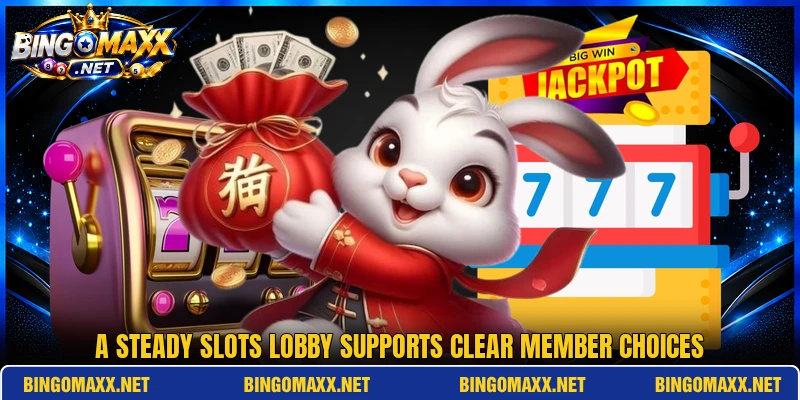 A steady slots lobby supports clear member choices