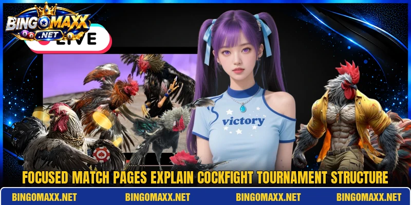 Focused match pages explain Cockfight Tournament structure Focused match pages explain Cockfight Tournament structure
