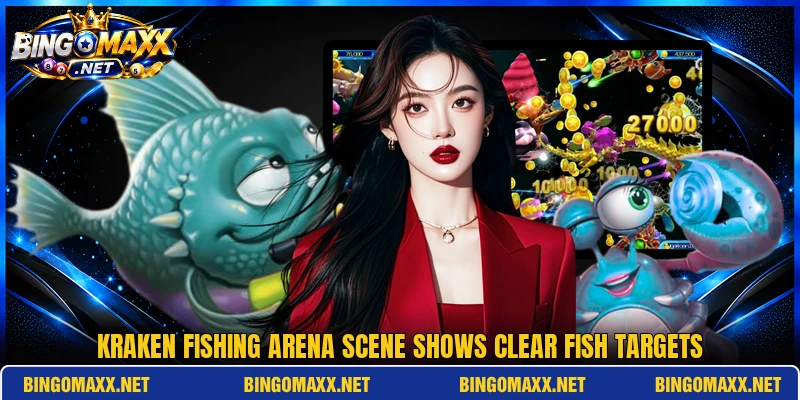 Kraken Fishing Arena scene shows clear fish targets
