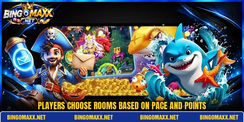 Players choose rooms based on pace and points